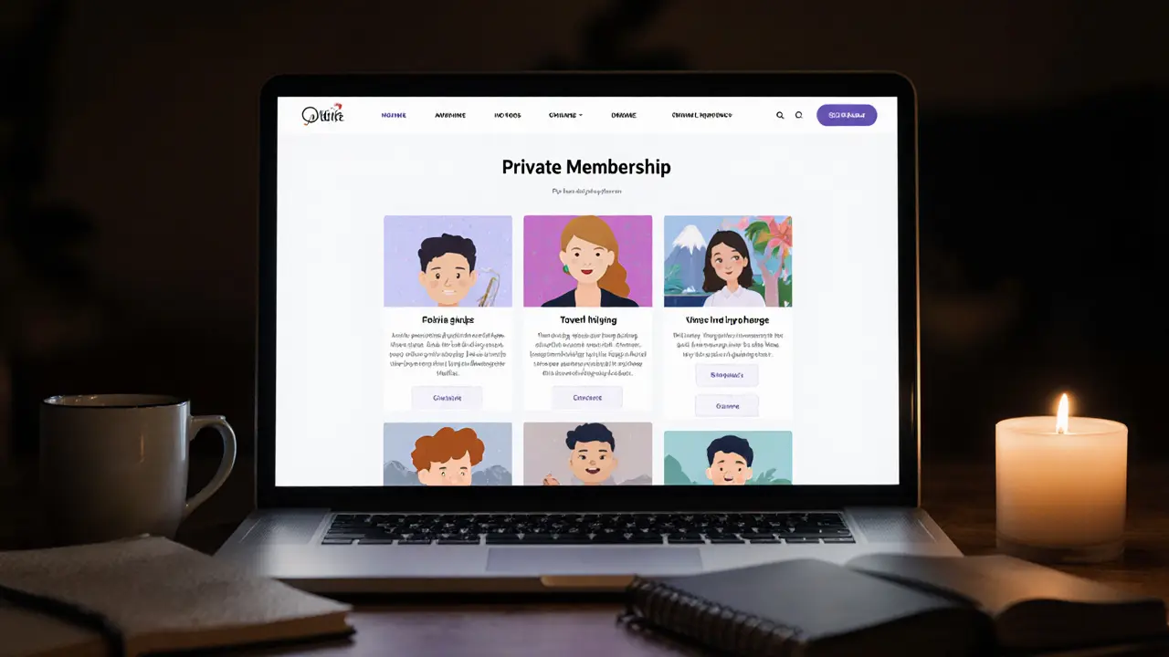 A laptop displaying discreet escort profiles with personal bios, no stock photos, emphasizing authenticity.